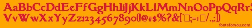 GranthamBold Font – Red Fonts on Orange Background