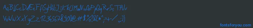 fuente JakobsHandwritingTtf – Fuentes Azules Sobre Fondo Negro