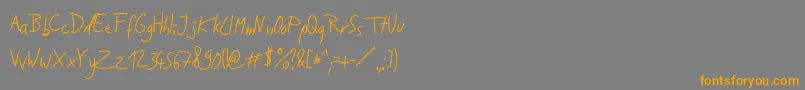 JakobsHandwritingTtf Font – Orange Fonts on Gray Background