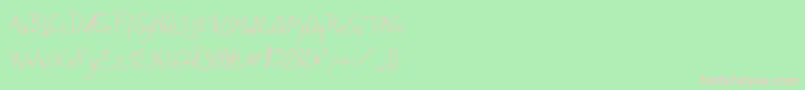 フォントJakobsHandwritingTtf – 緑の背景にピンクのフォント