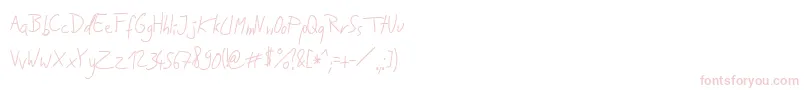 JakobsHandwritingTtf-Schriftart – Rosa Schriften auf weißem Hintergrund