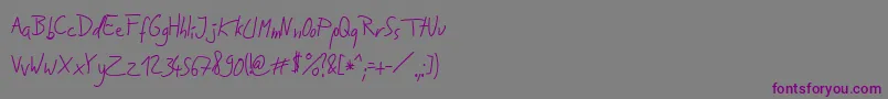 Police JakobsHandwritingTtf – polices violettes sur fond gris