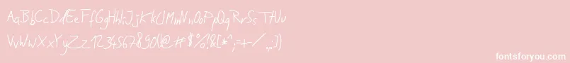 フォントJakobsHandwritingTtf – ピンクの背景に白い文字