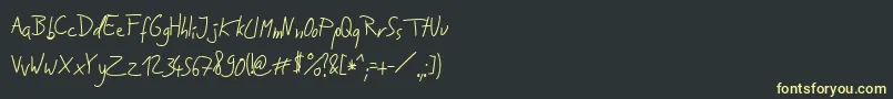 JakobsHandwritingTtf Font – Yellow Fonts on Black Background
