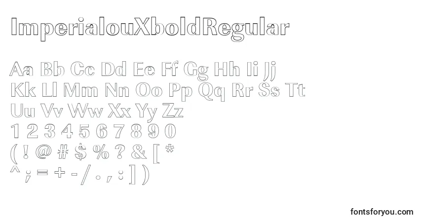 Шрифт ImperialouXboldRegular – алфавит, цифры, специальные символы