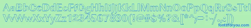 ImperialouXboldRegular Font – Blue Fonts on Green Background