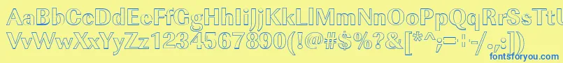 ImperialouXboldRegular-Schriftart – Blaue Schriften auf gelbem Hintergrund