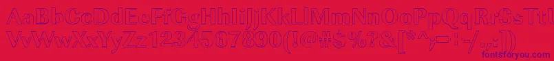 ImperialouXboldRegular Font – Purple Fonts on Red Background