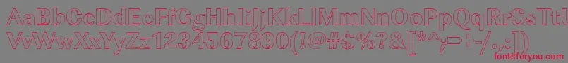 フォントImperialouXboldRegular – 赤い文字の灰色の背景