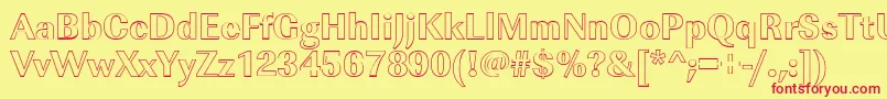 ImperialouXboldRegular Font – Red Fonts on Yellow Background