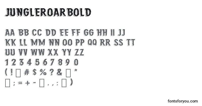 A fonte JungleRoarBold – alfabeto, números, caracteres especiais