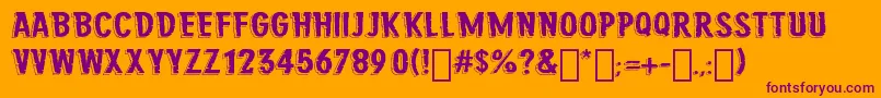 JungleRoarBold-Schriftart – Violette Schriften auf orangefarbenem Hintergrund
