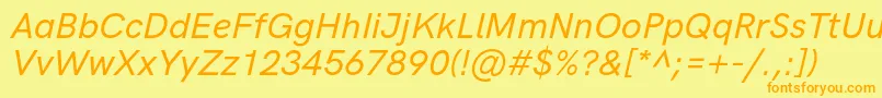 HkgroteskMediumitalic Font – Orange Fonts on Yellow Background