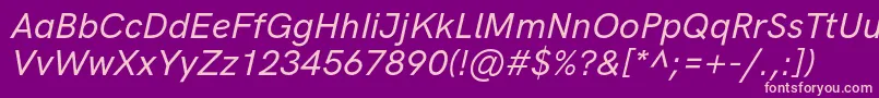 HkgroteskMediumitalic Font – Pink Fonts on Purple Background