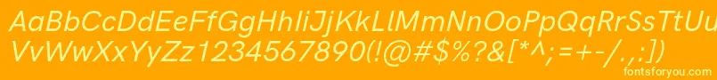 HkgroteskMediumitalic Font – Yellow Fonts on Orange Background