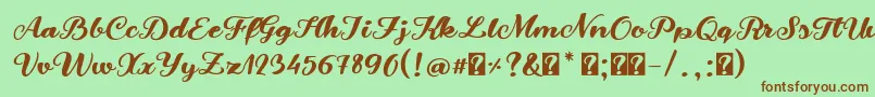 SnowmandudesRegular Font – Brown Fonts on Green Background