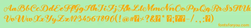 fuente SnowmandudesRegular – Fuentes Naranjas Sobre Fondo Verde