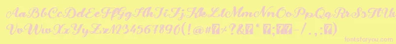 SnowmandudesRegular Font – Pink Fonts on Yellow Background
