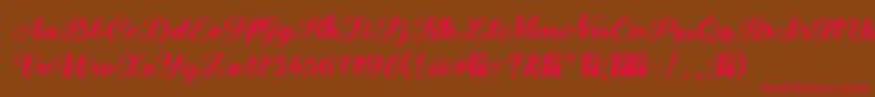 SnowmandudesRegular Font – Red Fonts on Brown Background