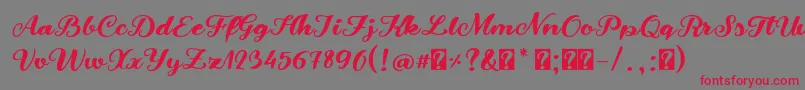 SnowmandudesRegular Font – Red Fonts on Gray Background
