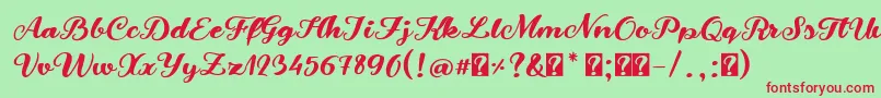 SnowmandudesRegular Font – Red Fonts on Green Background