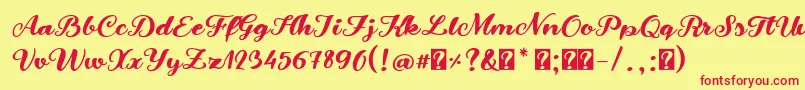 SnowmandudesRegular Font – Red Fonts on Yellow Background