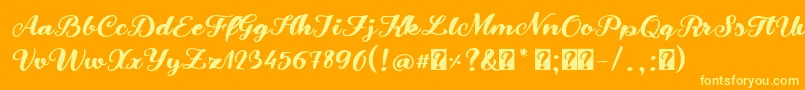 SnowmandudesRegular Font – Yellow Fonts on Orange Background