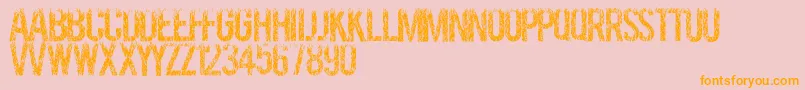 Grassevent-Schriftart – Orangefarbene Schriften auf rosa Hintergrund