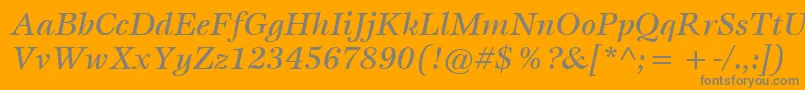 フォントItcEspritLtMediumItalic – オレンジの背景に灰色の文字