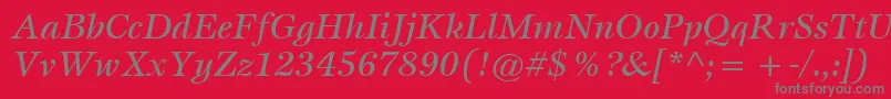 ItcEspritLtMediumItalic Font – Gray Fonts on Red Background