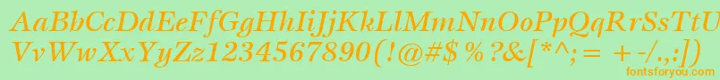 ItcEspritLtMediumItalic Font – Orange Fonts on Green Background