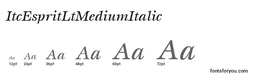 Размеры шрифта ItcEspritLtMediumItalic