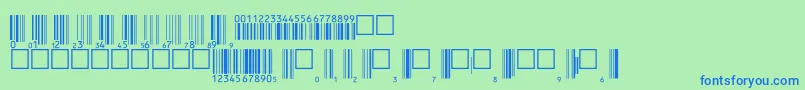 Шрифт Upcbwrp36tt – синие шрифты на зелёном фоне