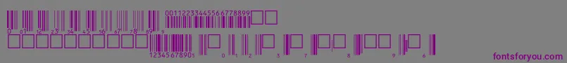 フォントUpcbwrp36tt – 紫色のフォント、灰色の背景