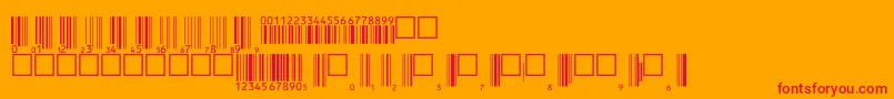 フォントUpcbwrp36tt – オレンジの背景に赤い文字
