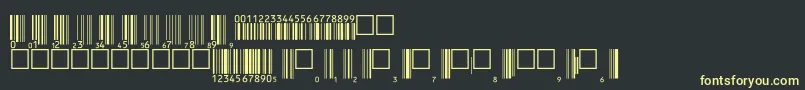 フォントUpcbwrp36tt – 黒い背景に黄色の文字