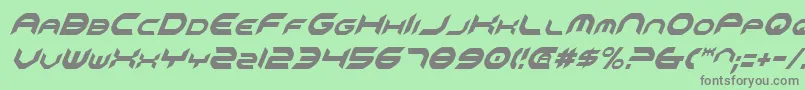 フォントOmniGirlCondensedItalic – 緑の背景に灰色の文字