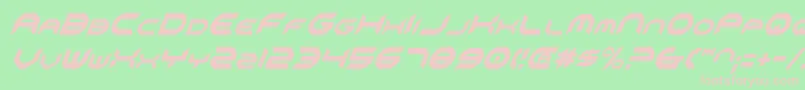 OmniGirlCondensedItalic-Schriftart – Rosa Schriften auf grünem Hintergrund