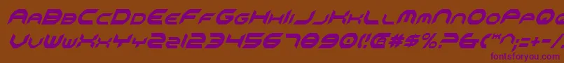 OmniGirlCondensedItalic Font – Purple Fonts on Brown Background