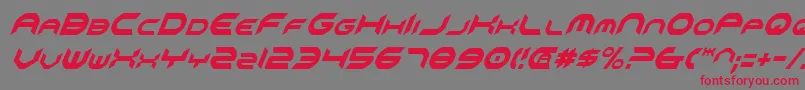 OmniGirlCondensedItalic Font – Red Fonts on Gray Background