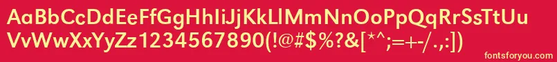 GroteskstdRegular Font – Yellow Fonts on Red Background