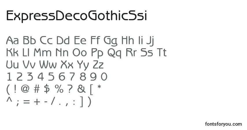 Schriftart ExpressDecoGothicSsi – Alphabet, Zahlen, spezielle Symbole