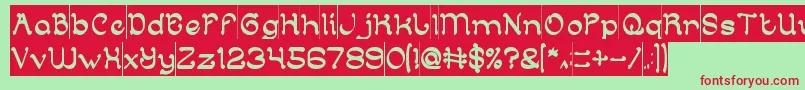 フォントArabianKnightInverse – 赤い文字の緑の背景