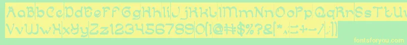 ArabianKnightInverse Font – Yellow Fonts on Green Background