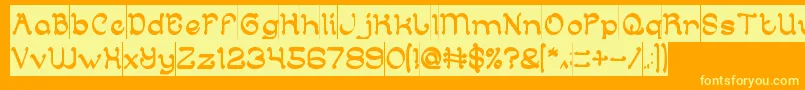 ArabianKnightInverse Font – Yellow Fonts on Orange Background