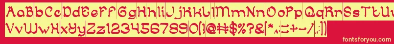 ArabianKnightInverse Font – Yellow Fonts on Red Background