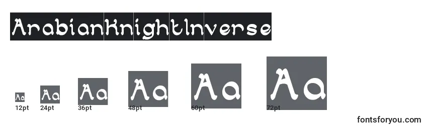 ArabianKnightInverse Font Sizes