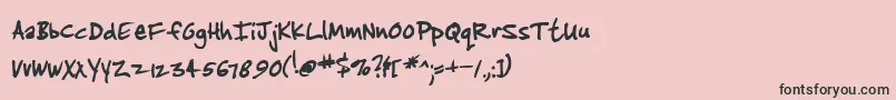 フォントJenkt – ピンクの背景に黒い文字