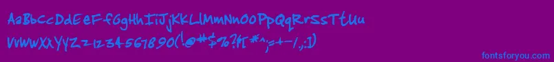 Jenkt-Schriftart – Blaue Schriften auf violettem Hintergrund