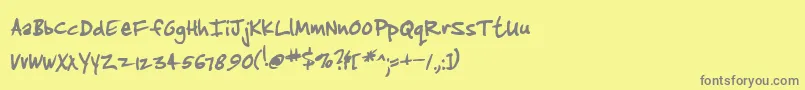 Jenkt-Schriftart – Graue Schriften auf gelbem Hintergrund